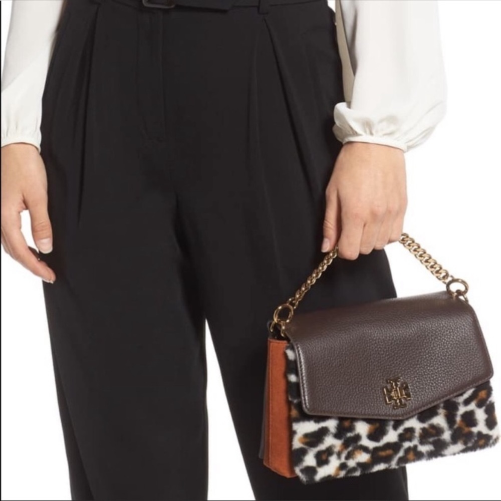 Tory Burch Kira Shearling Leopard Bag